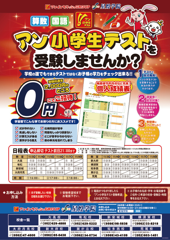 アンテストチラシ表